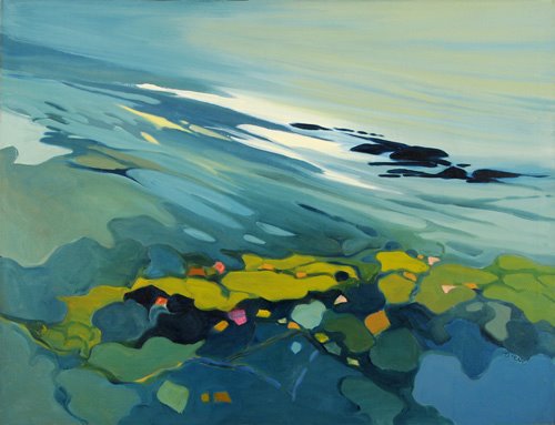 Phyllis E. Wiener, Colors from the Coast, 1972, oil on canvas, 36 x 48 inches. Gift of Phyllis E. Wiener. Courtesy of MMAA.