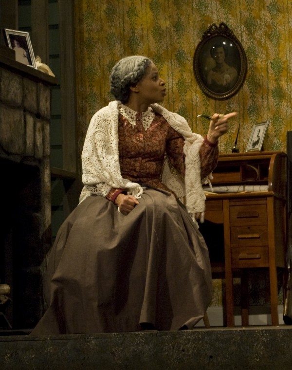 Pamela Morton as Miss Leah in "Flyin&squot; West." Photo courtesy of Weathervane Playhouse