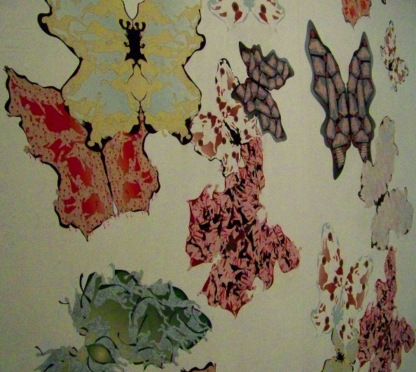 Installation view (detail), "In the Time of Butterflies,"  wallpaper, 2011. Photo by Susannah Schouweiler.