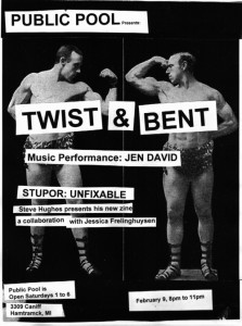 The show will close with "Twist & Bent" - a live music performance by Jen David