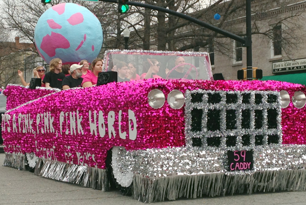 This float by Burgess Pigment Company won the Grand Marshals' Award for best expression of the parade theme.