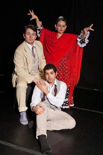 Matt Rein, Ricardo Vázquez and Virginia Robinson in "Lorca In A Green Dress." Photo by Linda Wong.