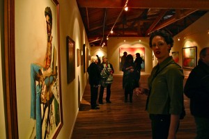 A lighter crowd at the N'Namdi gallery, which had a range of artists on display, including 