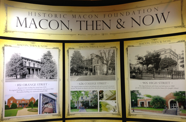 A closer look at the displays for "Macon, Then & Now."