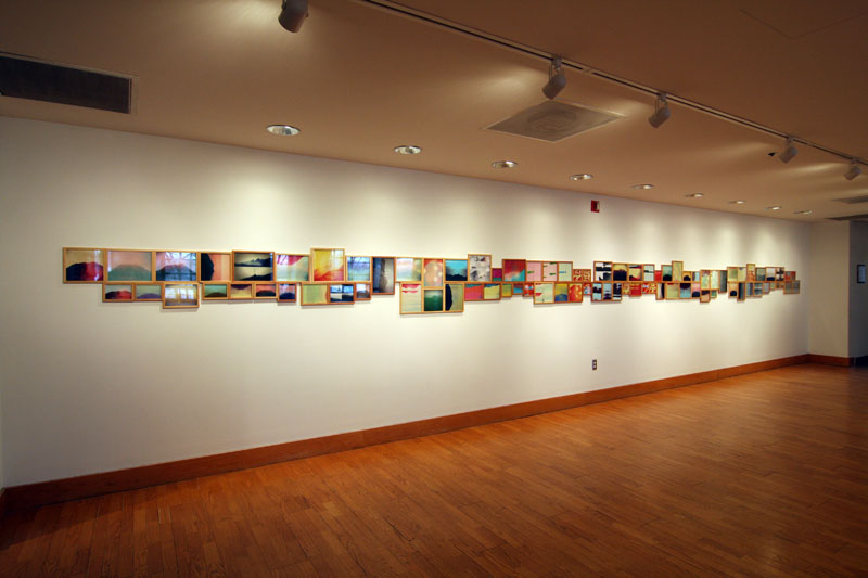 Penelope Umbrico, installation view of "Mountains, Moving" courtesy of Bethel University galleries.