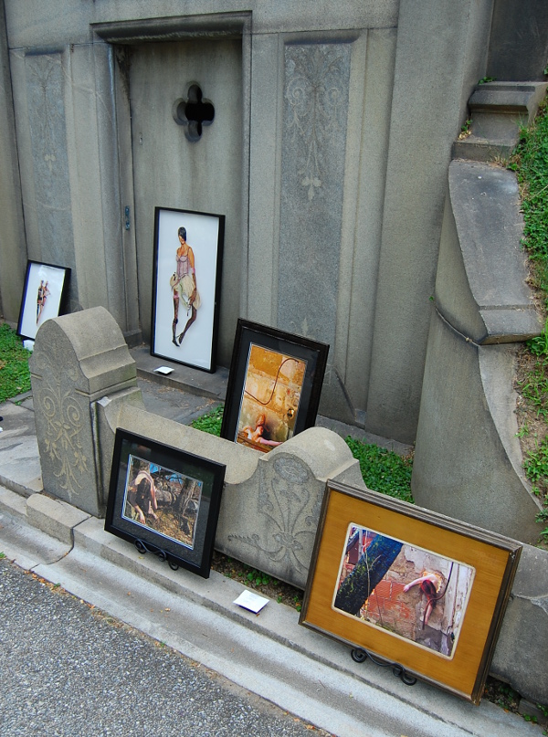 Thanatography, an impromptu art show atop of the crypts.