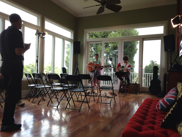 Bastian performs a sound check on Saturday afternoon.