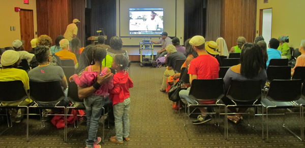 The near-capacity crowd at the Detroit Public Library gave Nuri a warm reception.