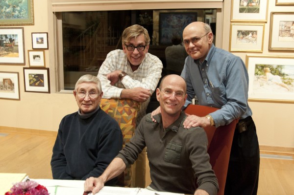 Clockwise from ul: Terry LaBolt, Larry Kass, George Pinney, Ron Newell, creative team for "Tuning In." Photo courtesy of The University of Akron