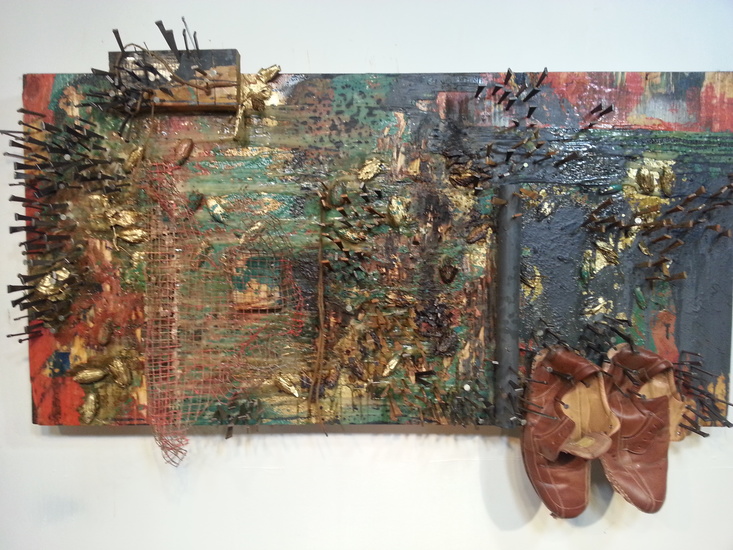 Mixed media painting by Jamele Wright.