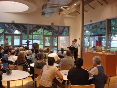 Pottery enthusiasts and collectors were fascinated by Dr. Chris Hogan’s presentation.