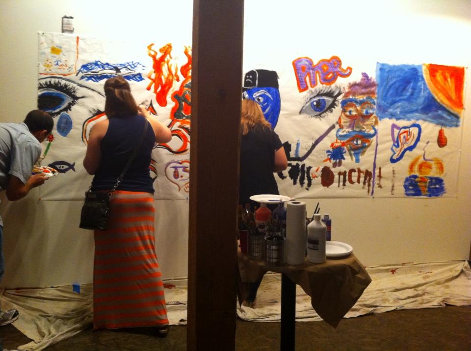 A street art exhibit at The 567 Center for Renewal included a wall for attendees to "grafitti." Photo courtesy of The 567 Center for Renewal.