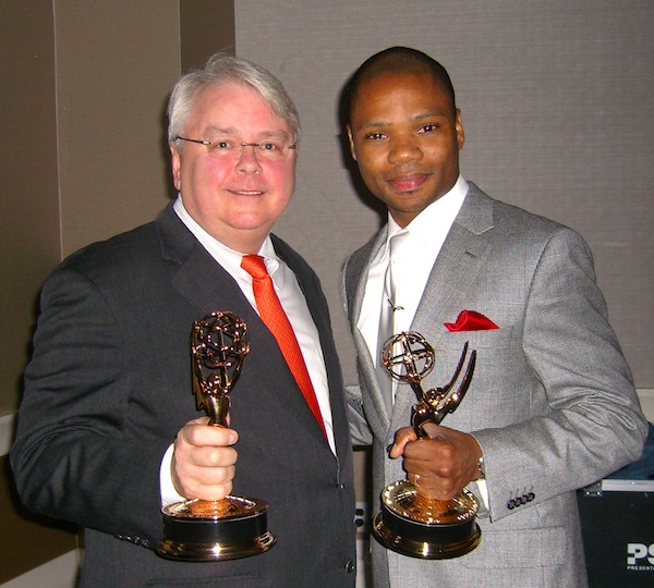 Dennis Scholl and Marlon Johnson at the 2011 Suncoast Emmy Awards.