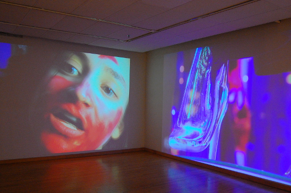 Dual video projections by BARBARISM.