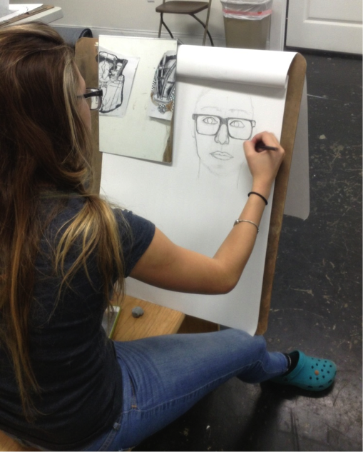 An ArtWorks School Year Program student improves her technique, while learning to draw form observation. 