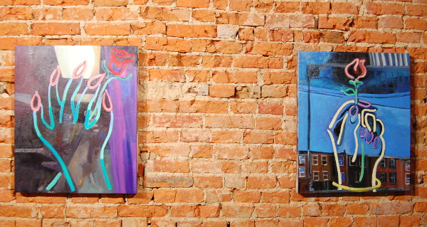 Emily Davidson, "Hand in Window 2" and "Hand in Window 1."