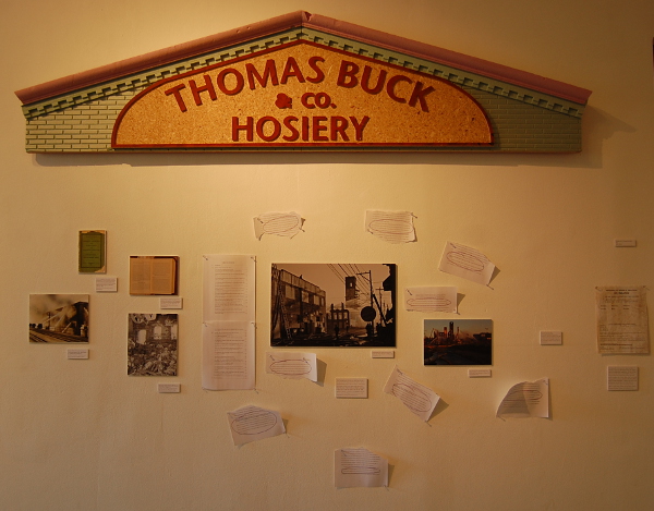 Thomas Colburn's homage to the fallen Thomas Buck & Co. Hosiery building.