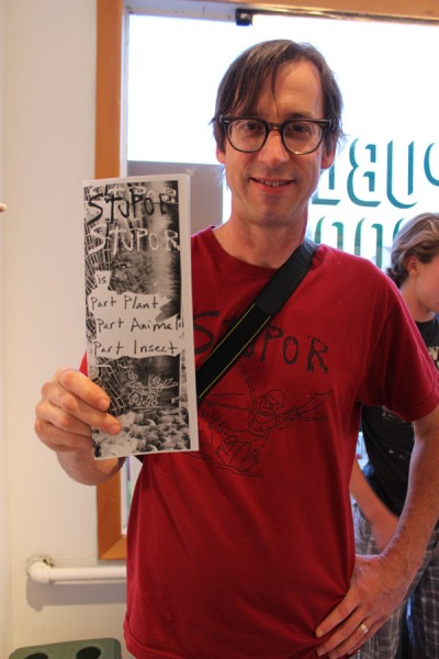 Public Pool's man-on-the-scene, Steve Hughes, with the newest issue of Stupor, which premiered last month at the most recent Good Tyme Writers' Buffet.