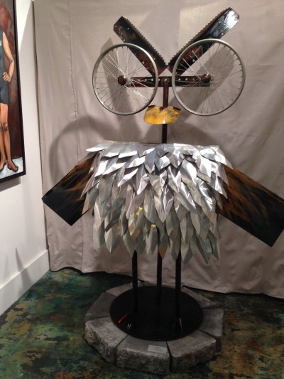 "Owl" by Amy Hart in "Time Collectors" at the Ciel Gallery.