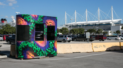 One of the parking booths at the Port of Miami.