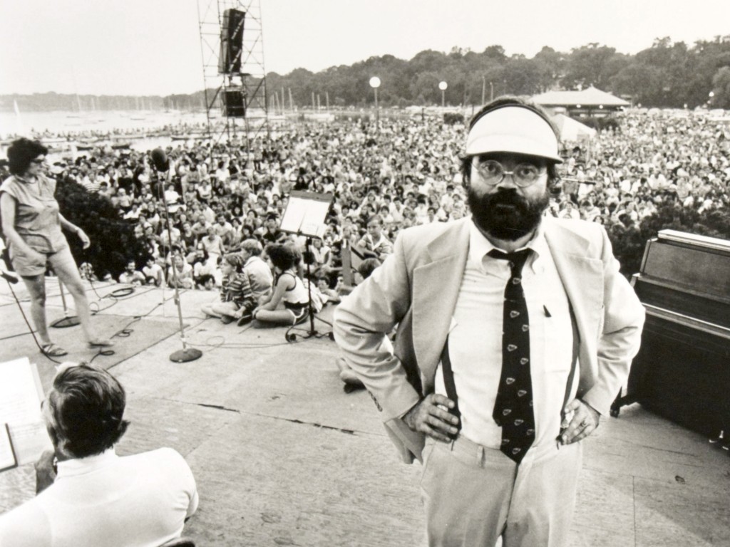 Keillor on stage for the show in the 1970s © Prairie Home Productions/American Public Media