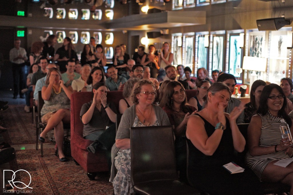 Audience members listen to Sandra Simonds during the Reading Queer Inaugural Reading. Photo: JeanPaul Mallozzi. 
