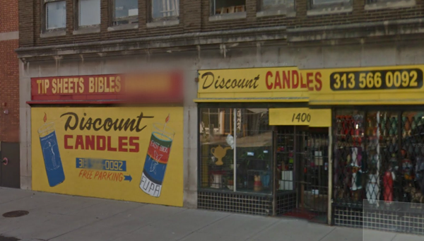 Discount Candles. Image courtesy of Google Maps.