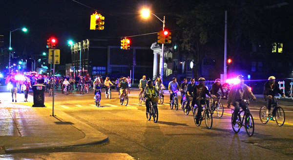 The Light Bike Parade was more popular than ever, with thousands of participants rolling through the streets.