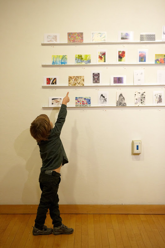 Art lovers young and old get a chance to pick out their favorites at "Dear Fleisher." Photo courtesy Fleisher Art Memorial