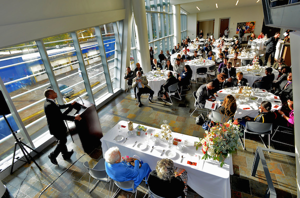 Guests at the tea and award ceremony