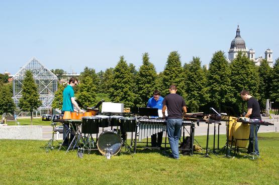 Struck Percussion at the Walker's Open Field. Photo courtesy of the artists.