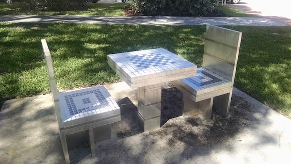 Jim Drain’s Chess Tables (2014) Photo: Liz Shannon