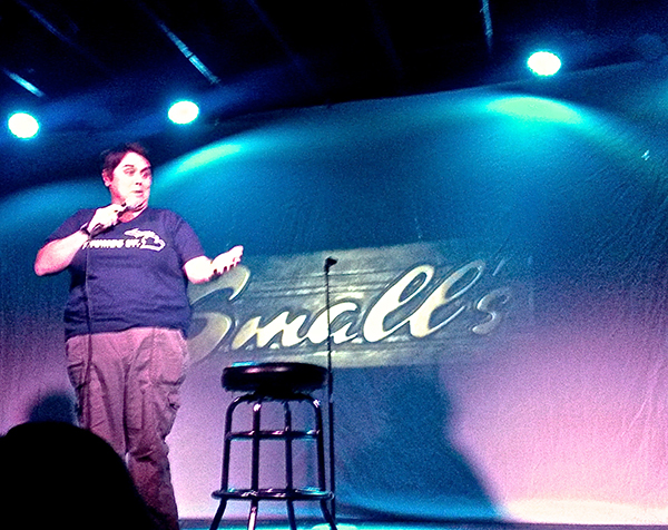 In the absence of Laura, Catye Palomino was the only female comic of the night, representing Grand Rapids here on the eastside.