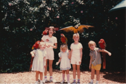 Christina Pettersson as a child in Parrot Jungle
