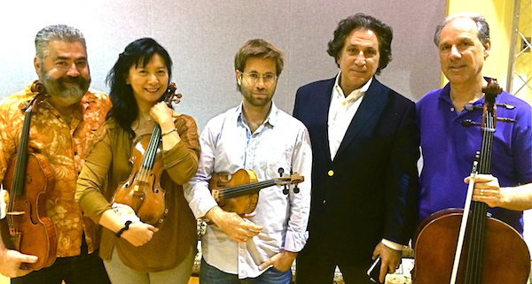 The members of the Delray String QUartet with the composer Richard Danielpour 