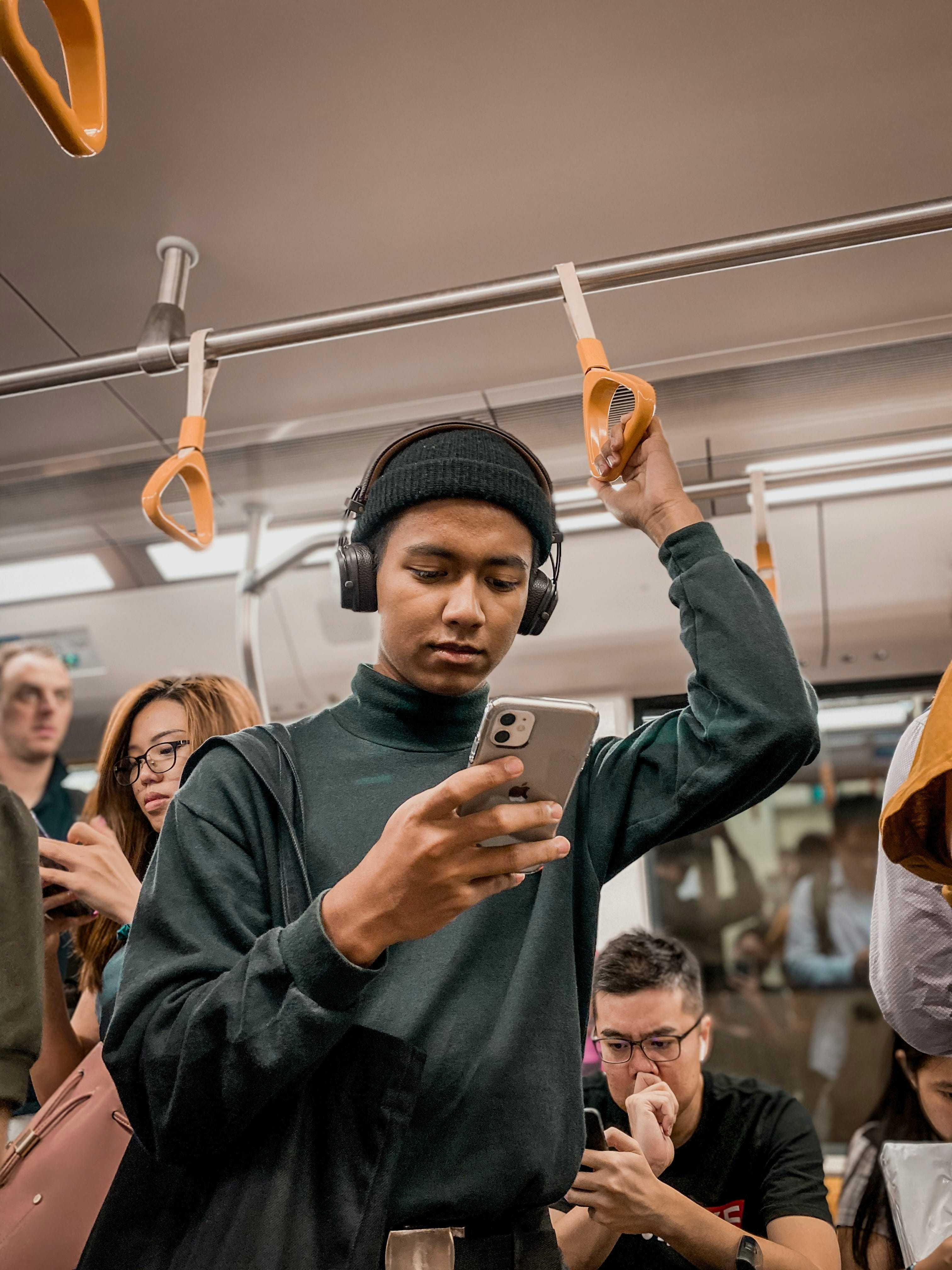 Boy listening to music
